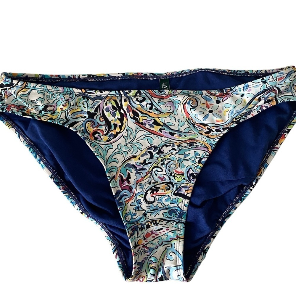 Lauren Ralph Lauren Mystic Paisley bikini swim bottoms size 10 multicolored